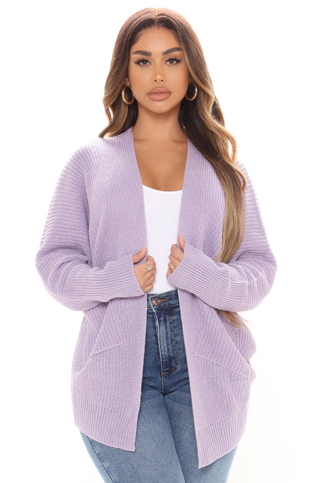Women's lavender cardigan sweater clearance