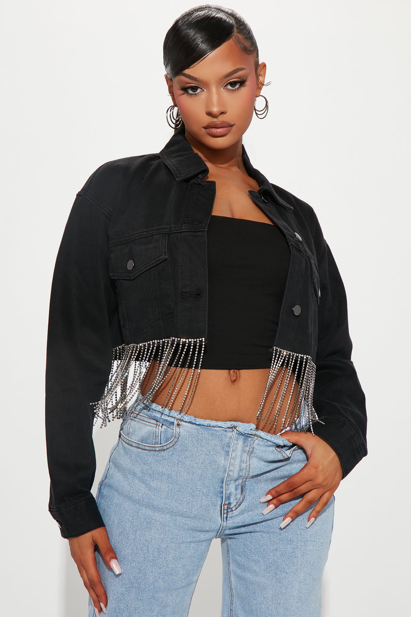 Fashion nova fringe jeans on sale