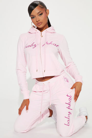 Baby Phat Velour Jogger Pink Fashion Nova Screens Tops and