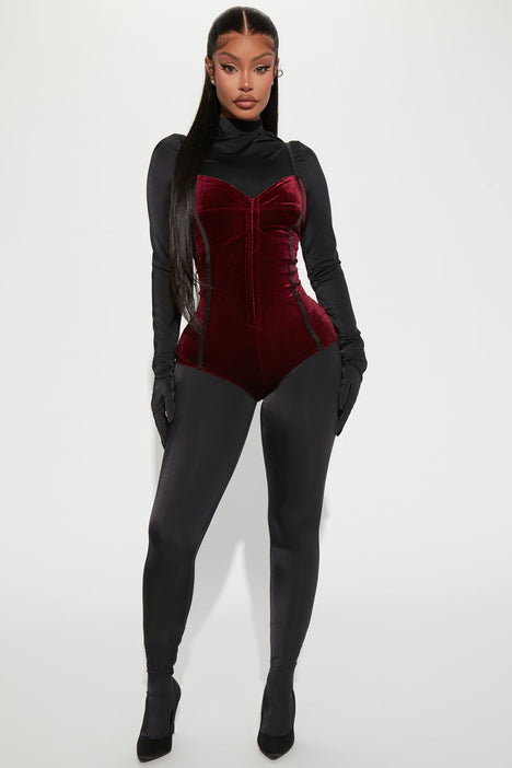 Burgundy jumpsuit fashion nova hotsell