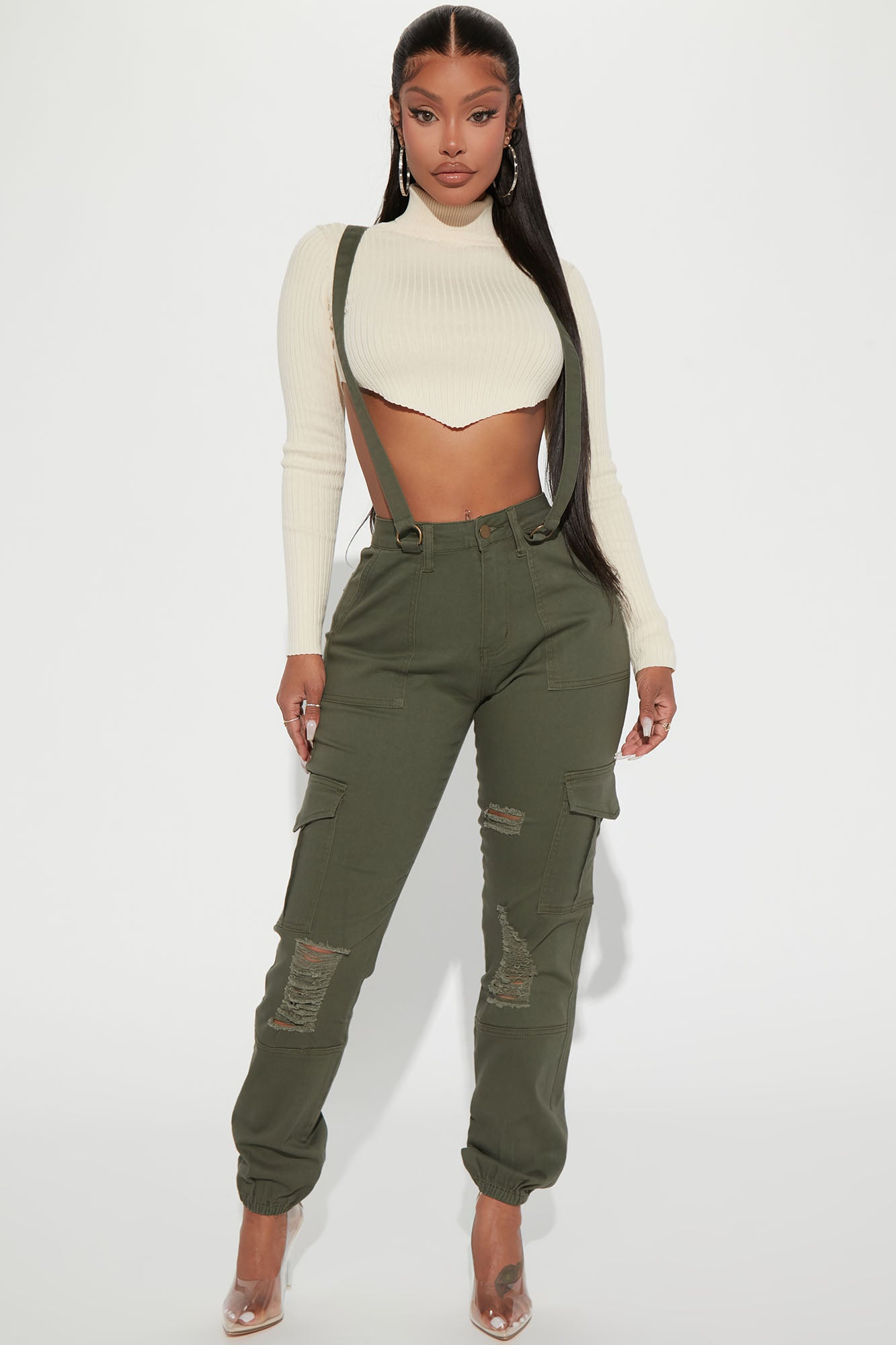 Green cargo cheap pants fashion nova