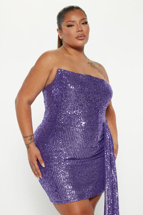 Zev Sequin Mini Dress in Purple