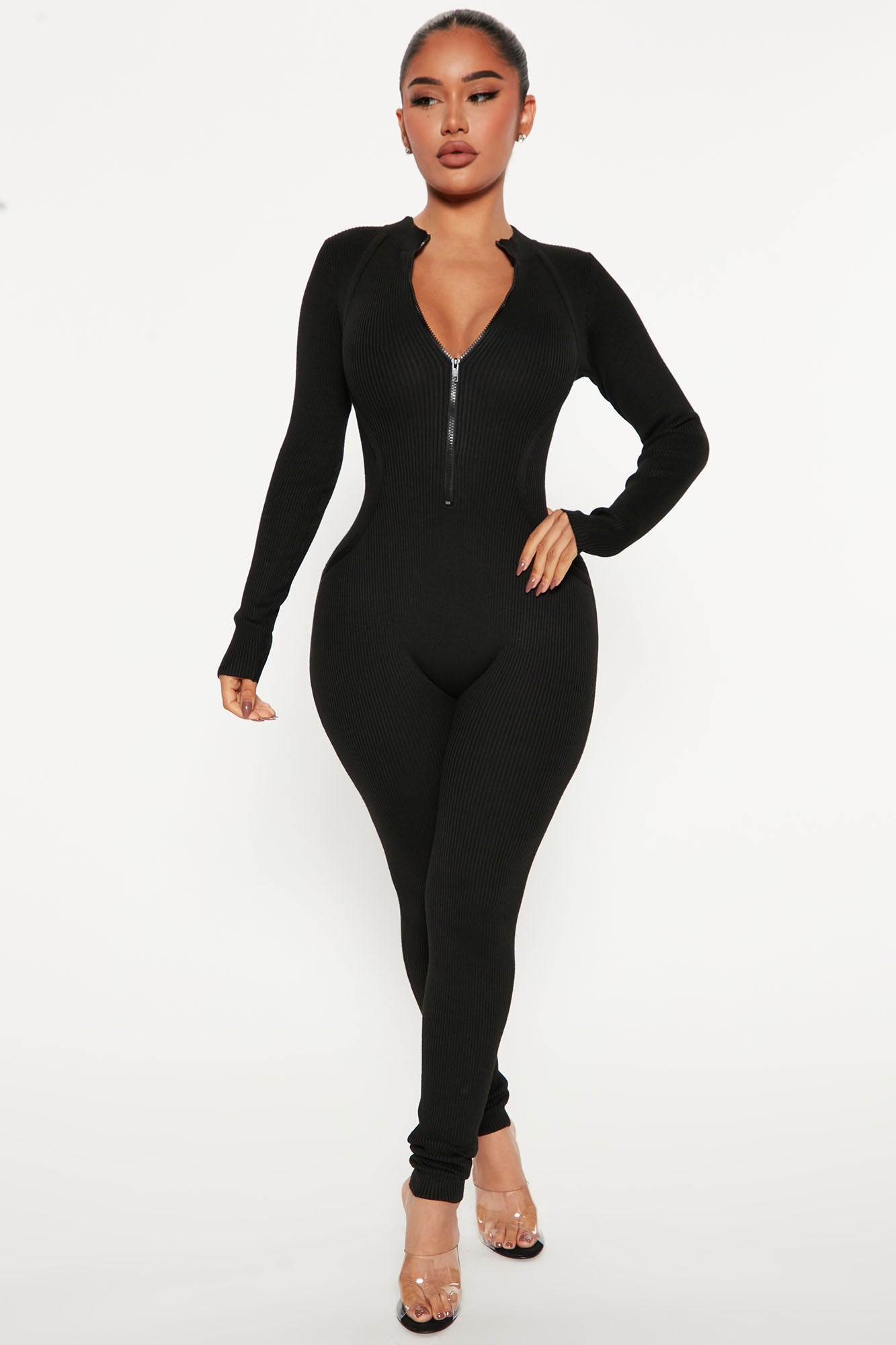 Black sweater best sale jumpsuit