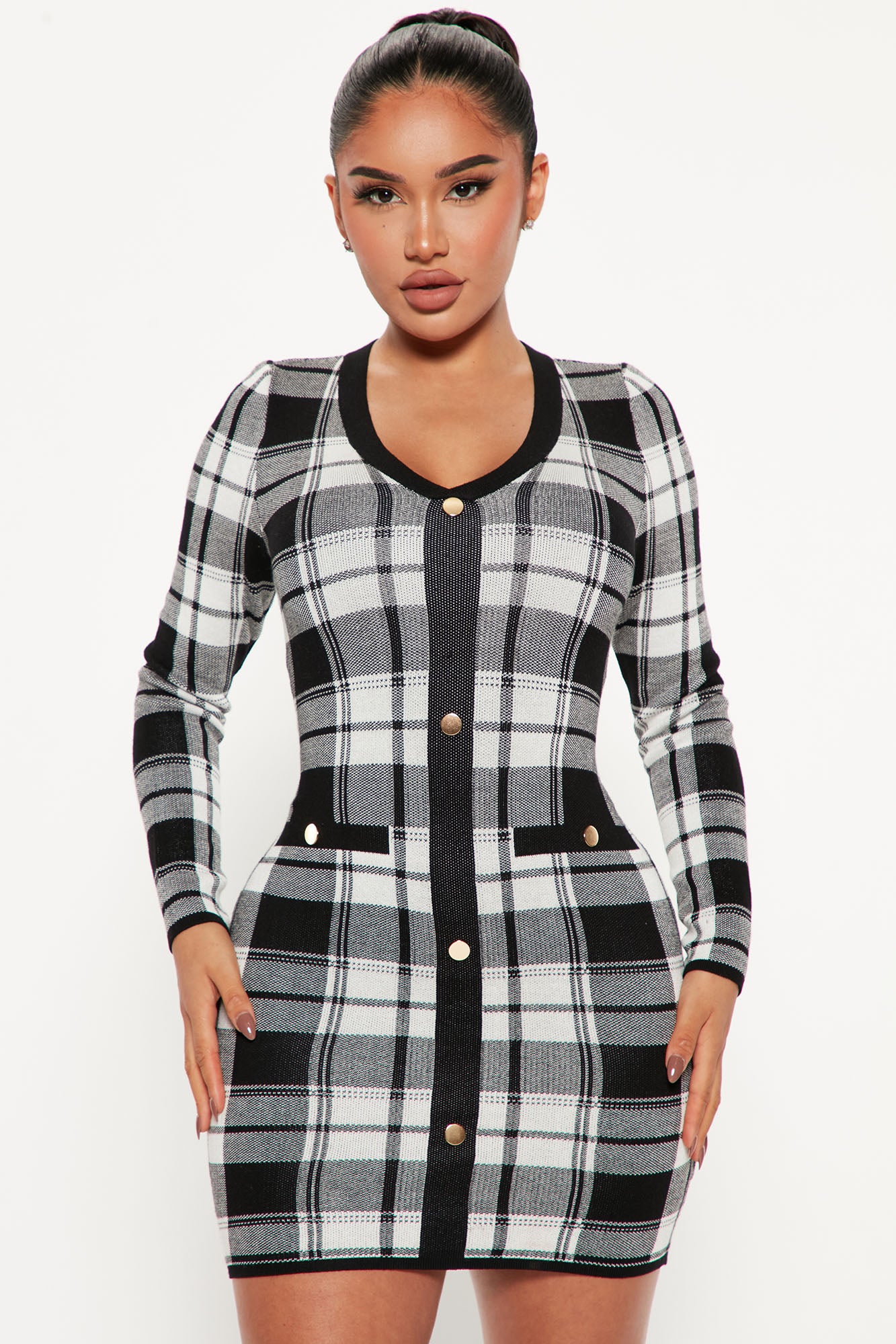 Checkered dress fashion nova hotsell