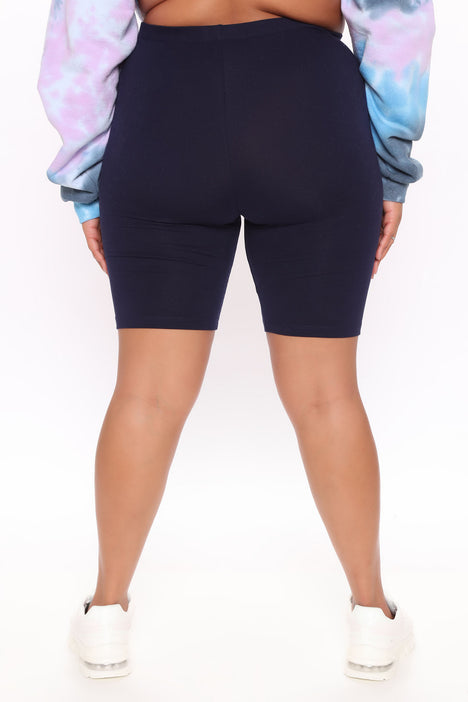 Plus size navy blue sales biker shorts