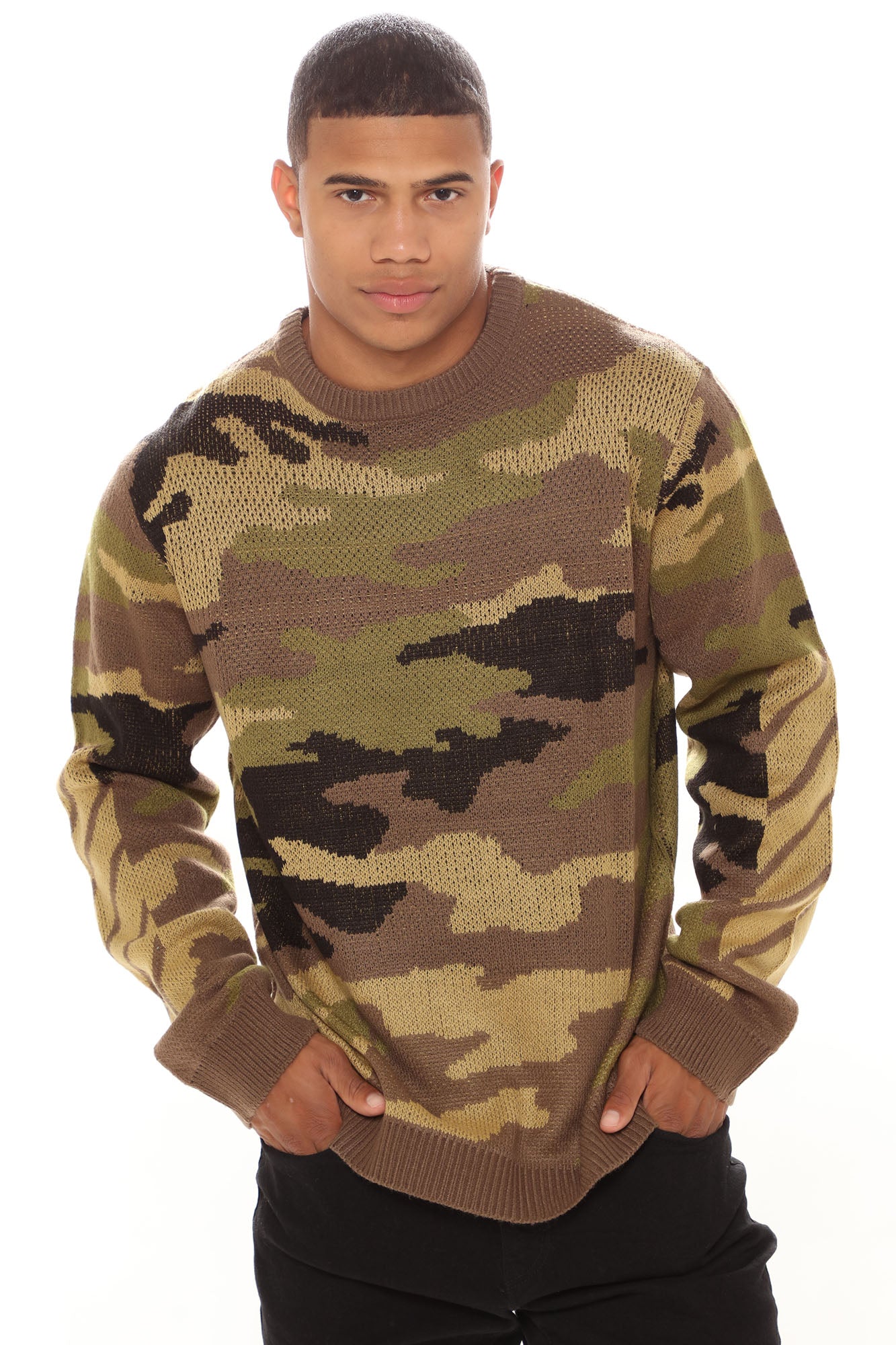 Camouflage wool sweater online