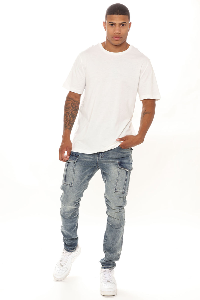 Utility Cargo Slim Jeans - Medium Wash | Fashion Nova, Mens Jeans ...