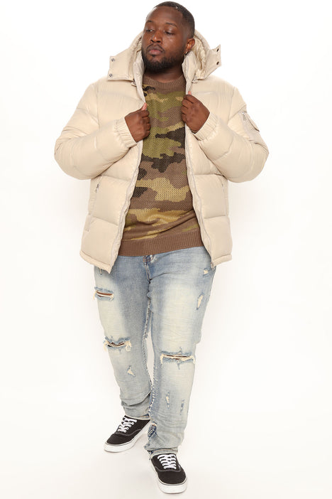 Cream on sale puffer jackets