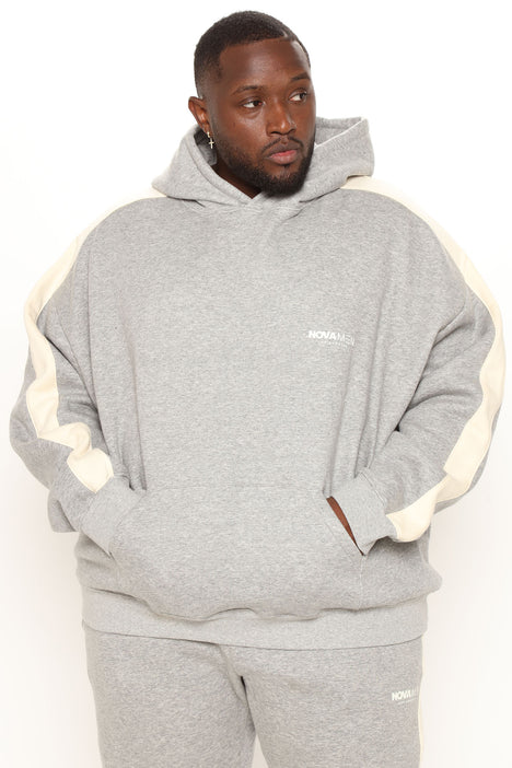 Gray best sale striped hoodie