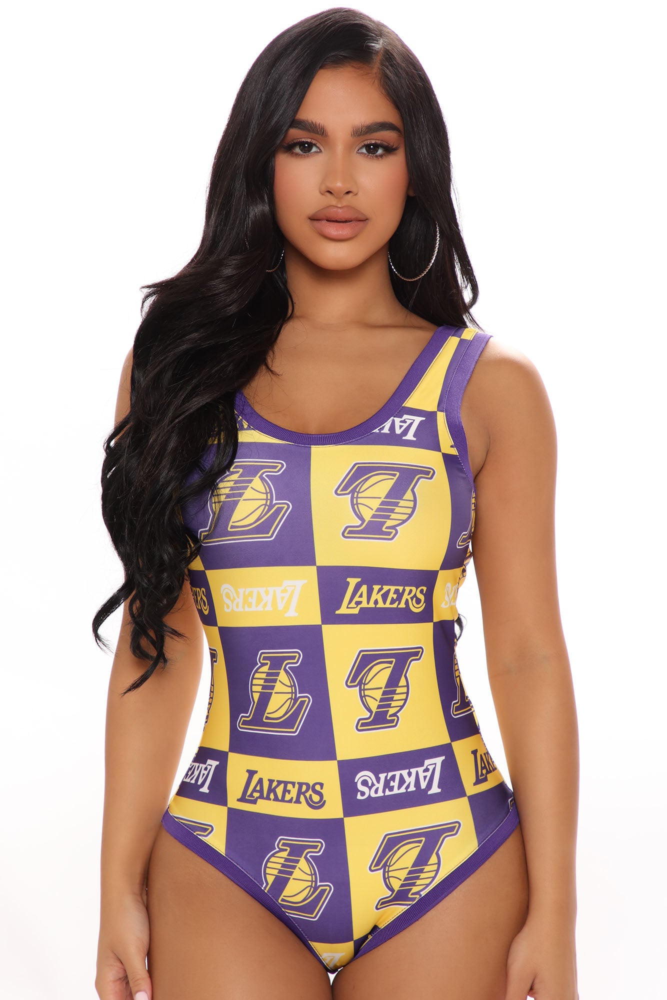 Womens top lakers bodysuit