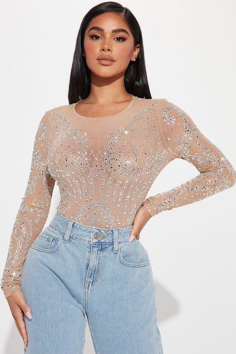 Jeweled bodysuit sales