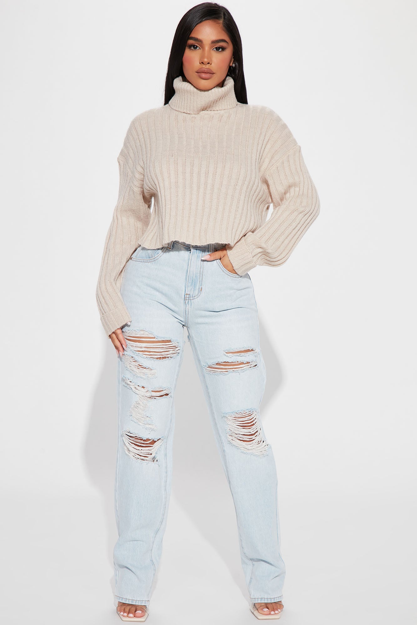 Ripped butt store jeans fashion nova