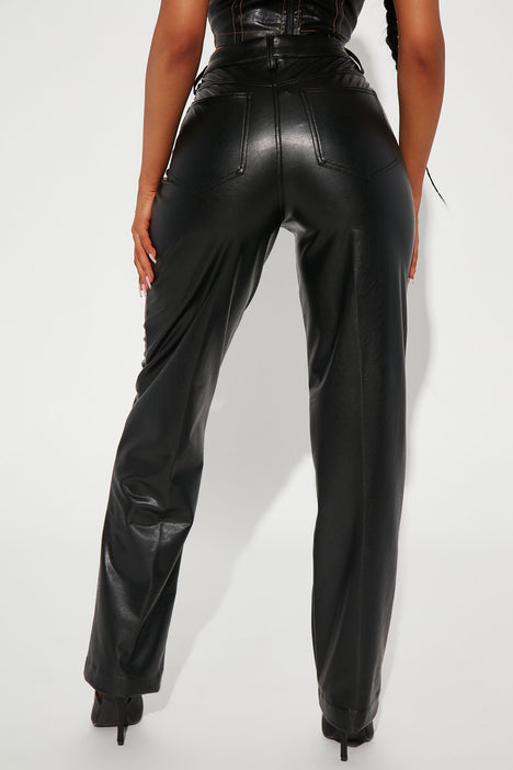 High waisted leather sales pants fashion nova