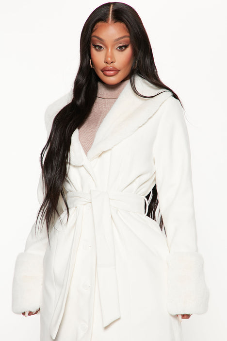 Cream long outlet coat womens