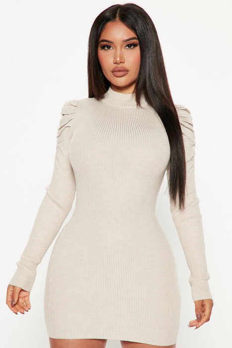 Fashion nova oatmeal sales dress