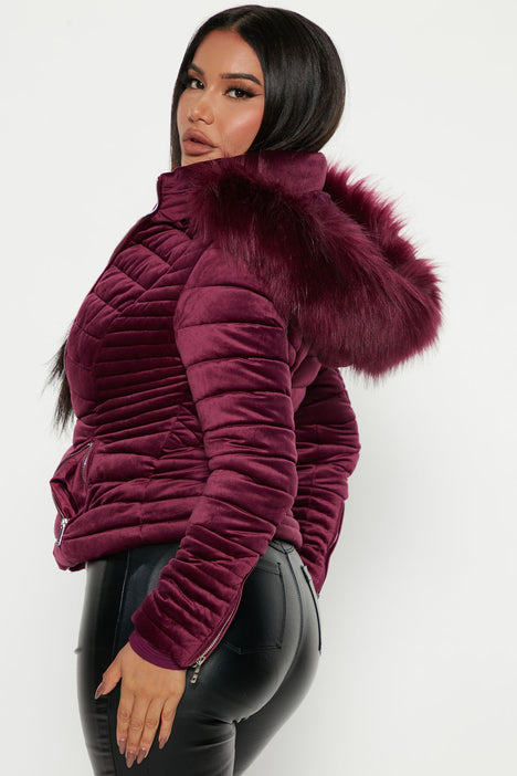 Velvet cropped puffer jacket hotsell