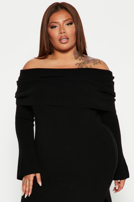 Grab Some Coco Sweater Maxi Dress Black Fashion Nova Dresses