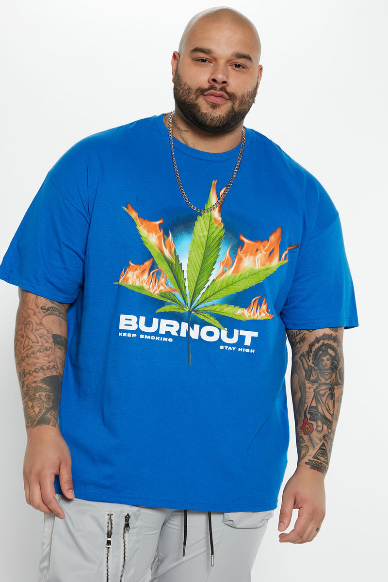 Burnout Short Sleeve Tee - Royal | Fashion Nova, Mens Graphic Tees ...