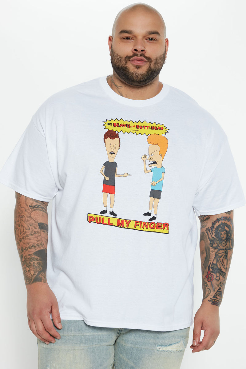 Beavis And Butthead Finger Short Sleeve Tee - White | Fashion Nova ...