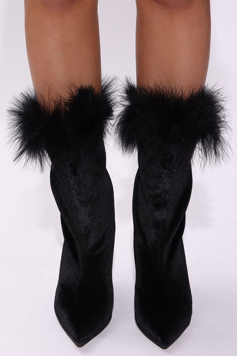 Showgirl Feather Booties - Black | Fashion Nova, Shoes | Fashion Nova