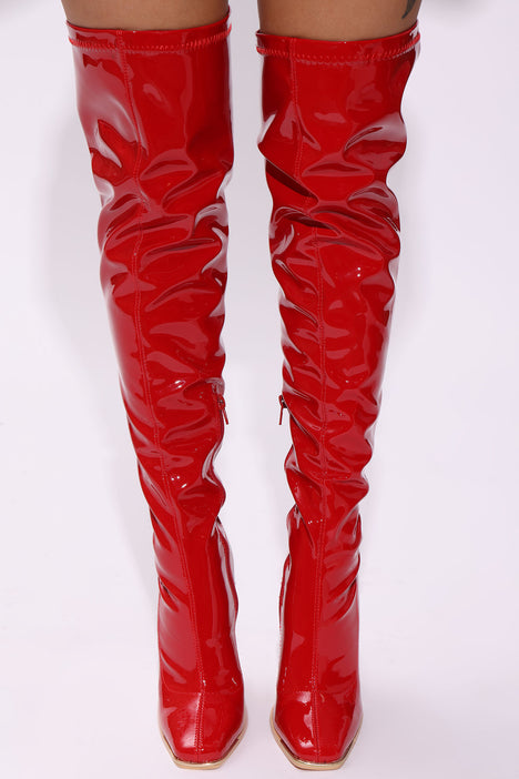 Remi Square Toe Heeled Boots Red Fashion Nova Shoes Fashion