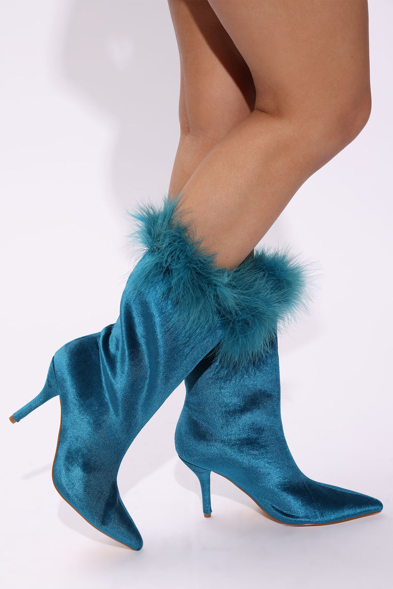Showgirl Feather Booties - Emerald | Fashion Nova, Shoes | Fashion Nova
