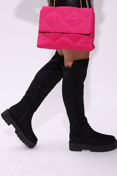New Perspective Over The Knee Boots Black