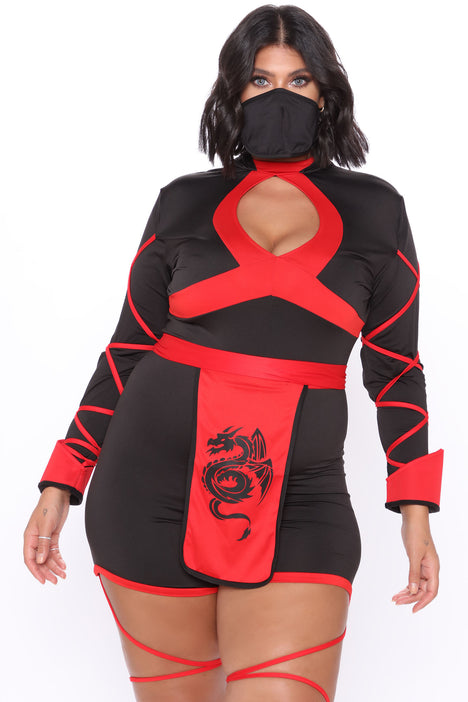 Men's Plus Size Sexy Ninja Costume | Adult | Mens | Black/Red | 4X | Dreamgirl