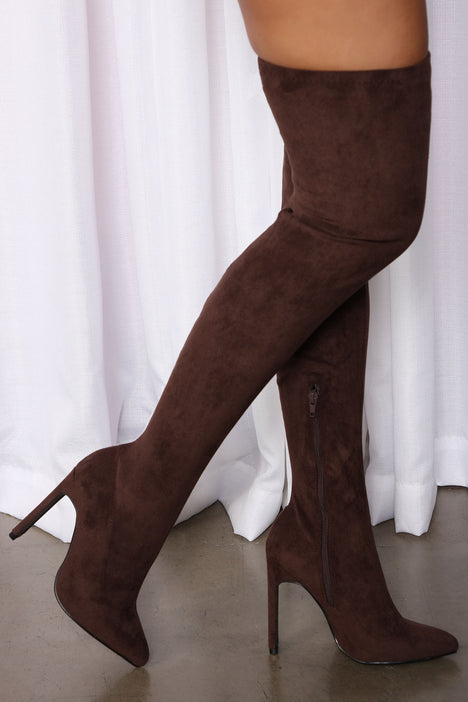 Places To Be Over The Knee Boots Chocolate