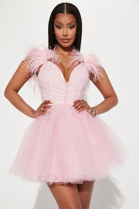 So In Love Tulle Mini Dress - Pink