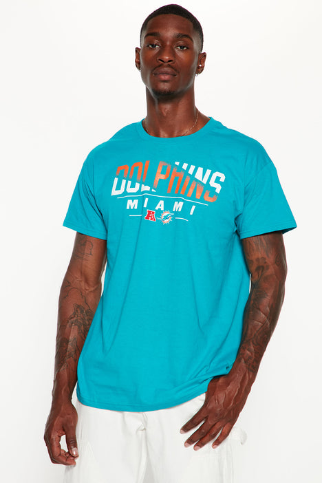 Miami Dolphins Down The Middle Short Sleeve Tee - Teal