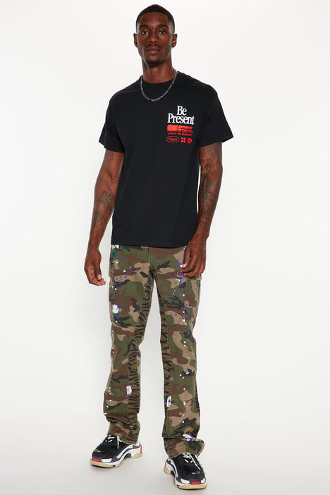 Slim Flare Cargo Pants - Camouflage