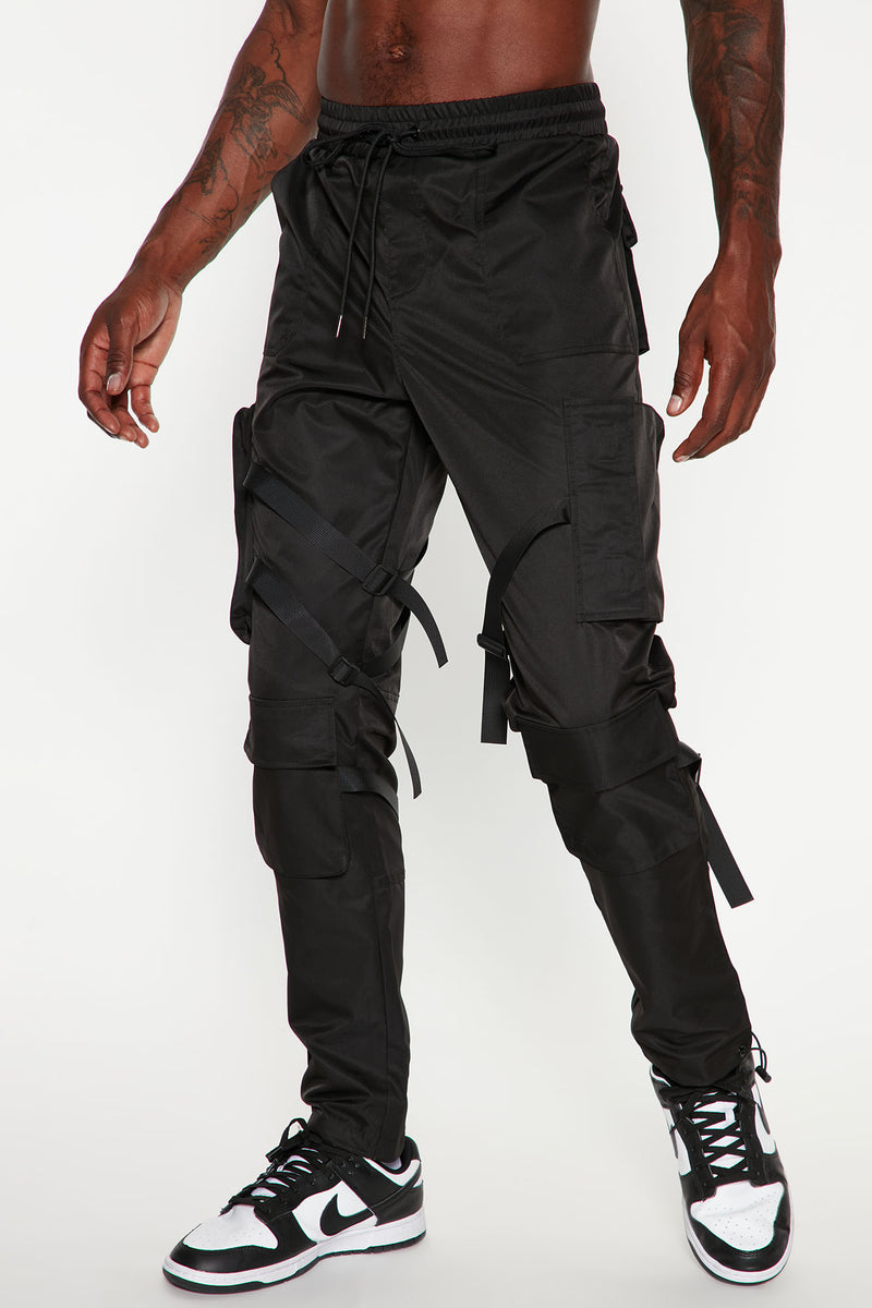 Strappy Cargo Pants - Black | Fashion Nova, Mens Pants | Fashion Nova