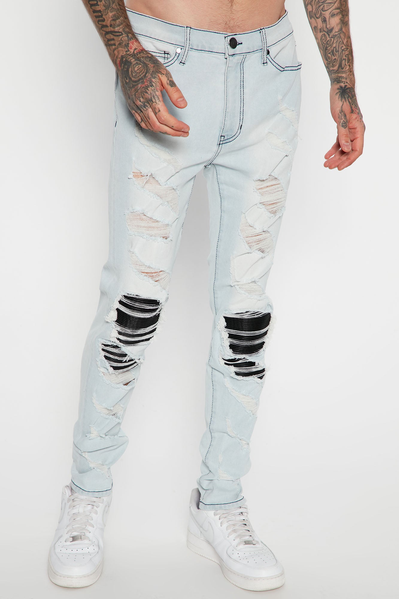 Bottoms Up Ripped Skinny Jeans Light Wash