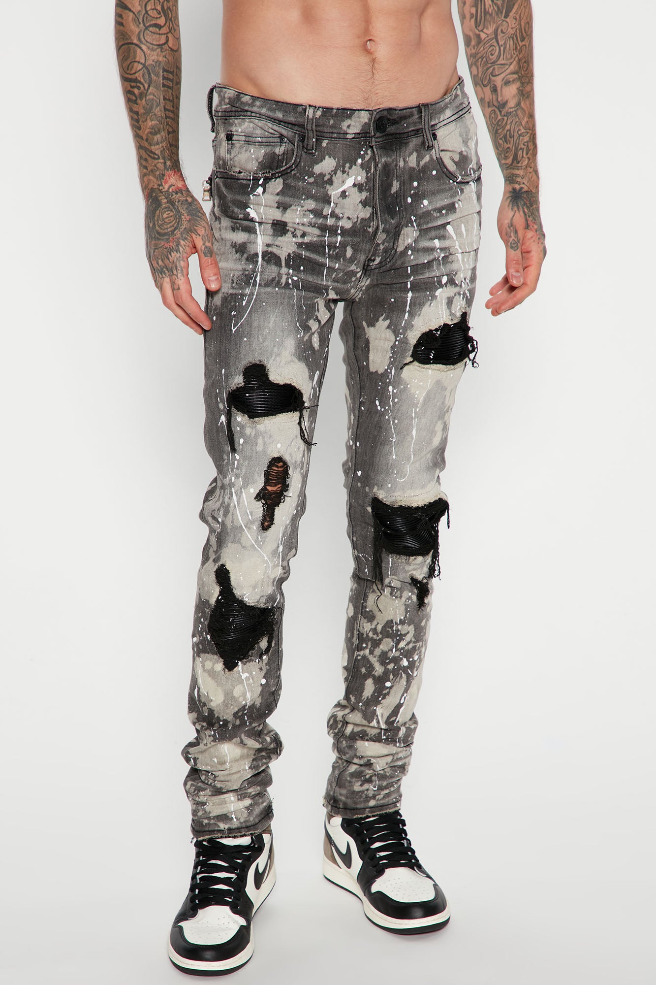 Fashion nova paint splatter jeans on sale