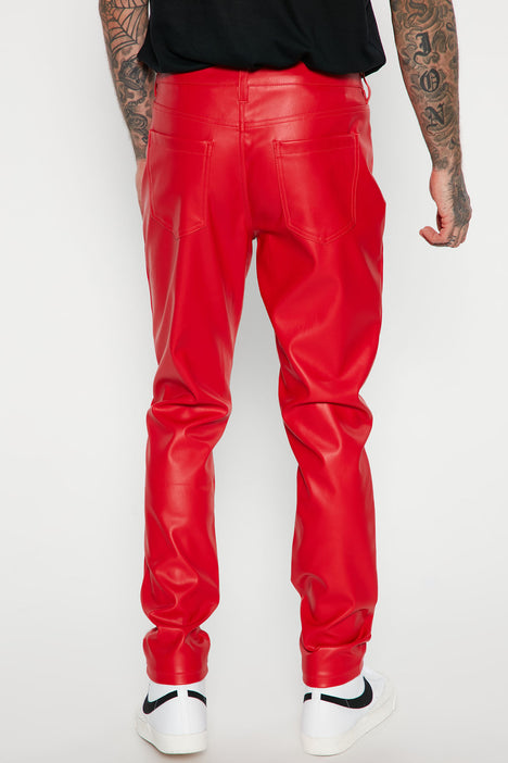 skandale Krympe Umoderne Your Favorite Faux Leather Skinny Pants - Red | Fashion Nova, Mens Pants |  Fashion Nova