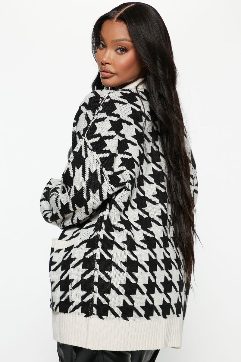New Girl Houndstooth Boyfriend Cardigan Fashion Nova