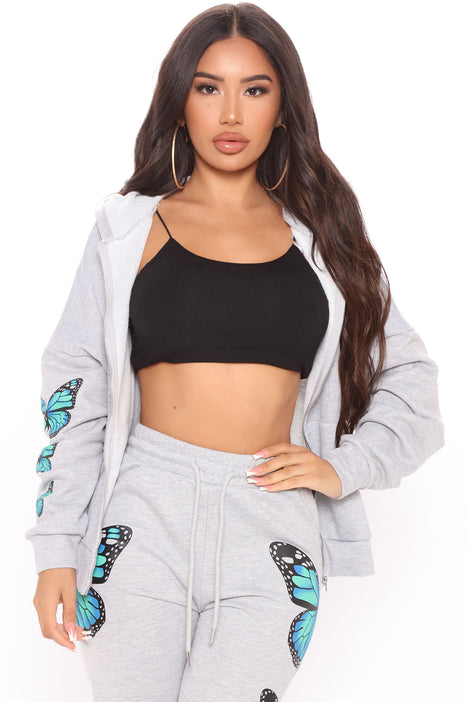 Fashion nova top butterfly sweatpants