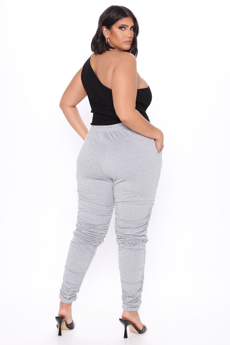 Chase The Bag Stacked Pant Heather Grey Fashion Nova Pants