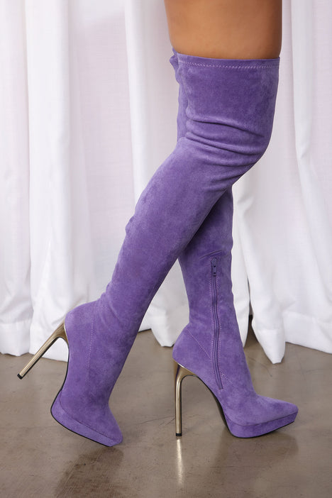 Lilac over sale the knee boots