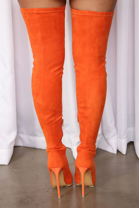 Extra Attention Over The Knee Boots Orange