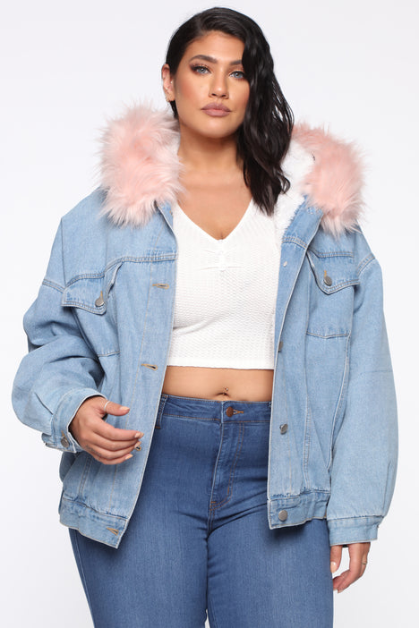 Fashion nova jean jacket with fur best sale