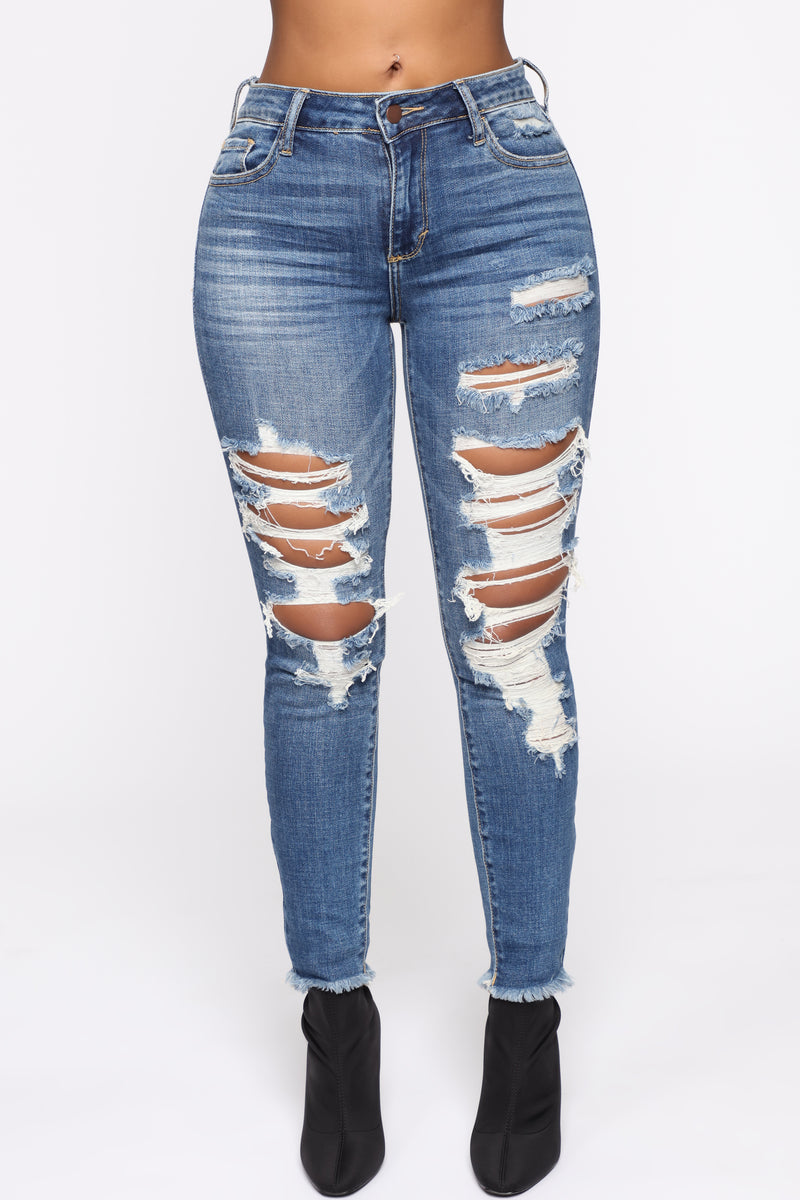 Claire Distressed Skinny Jeans - Dark Denim | Fashion Nova, Jeans ...