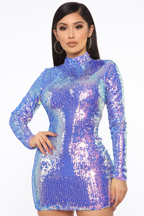 Blue sequin deals dress fashion nova