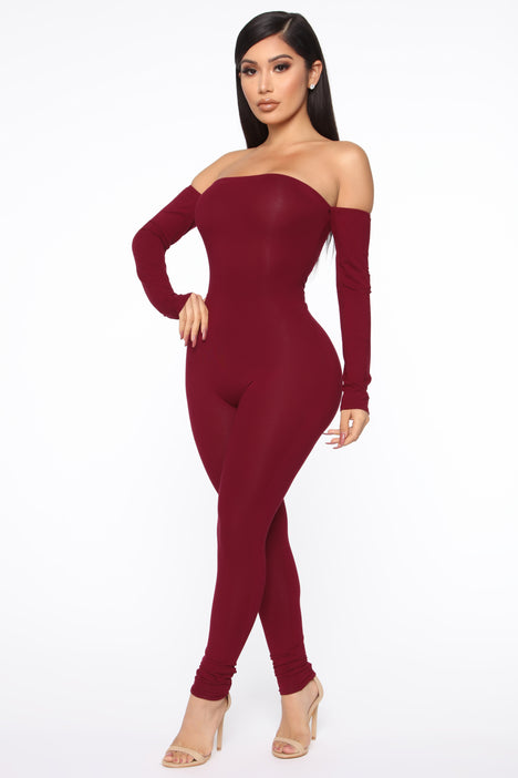 Fashion nova off shoulder best sale jumpsuit