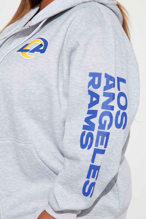 LA Rams Oversized Zip Up Hoodie - Heather Grey | Fashion Nova, Screens Tops  and Bottoms | Fashion Nova
