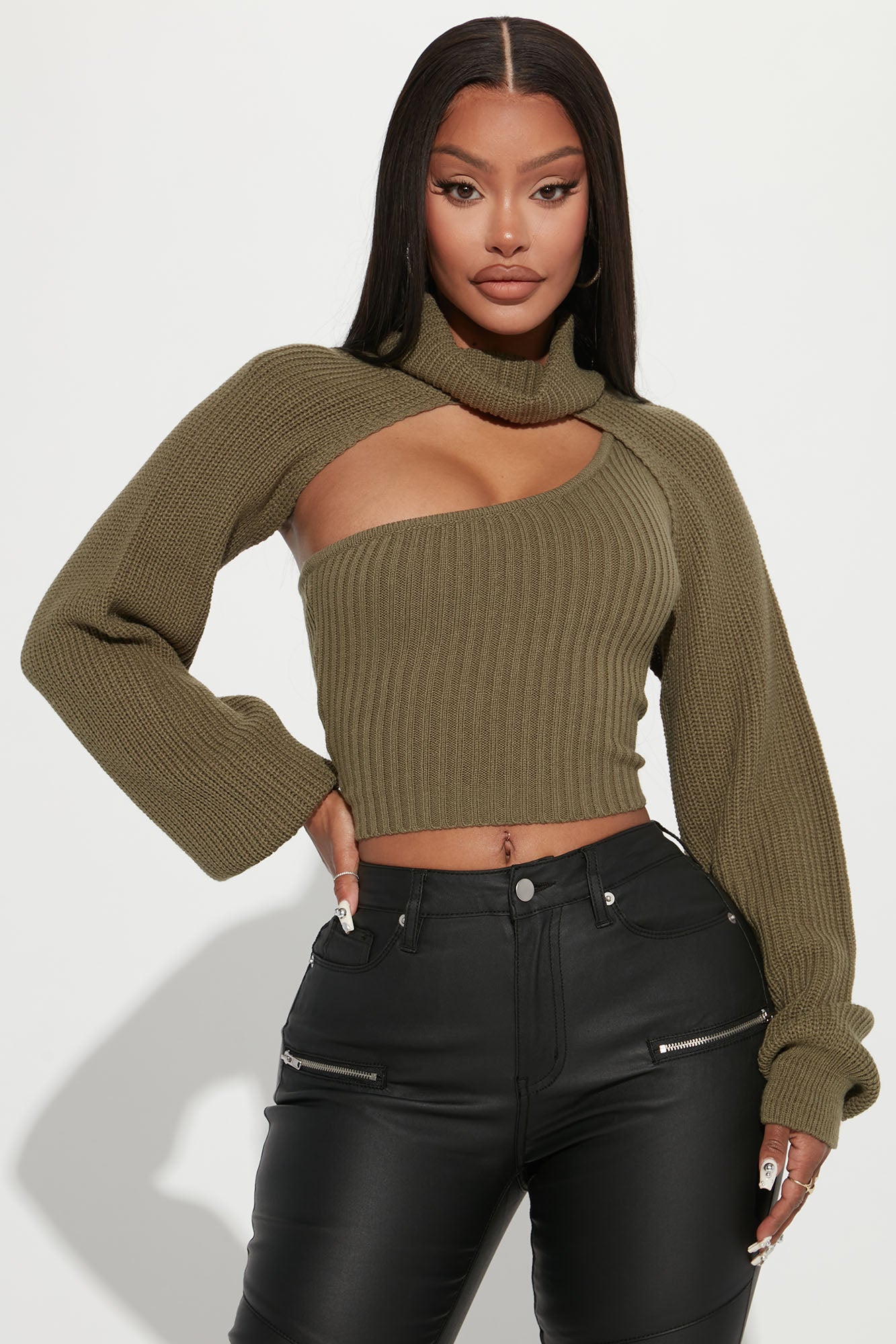 Crop top discount sweater set