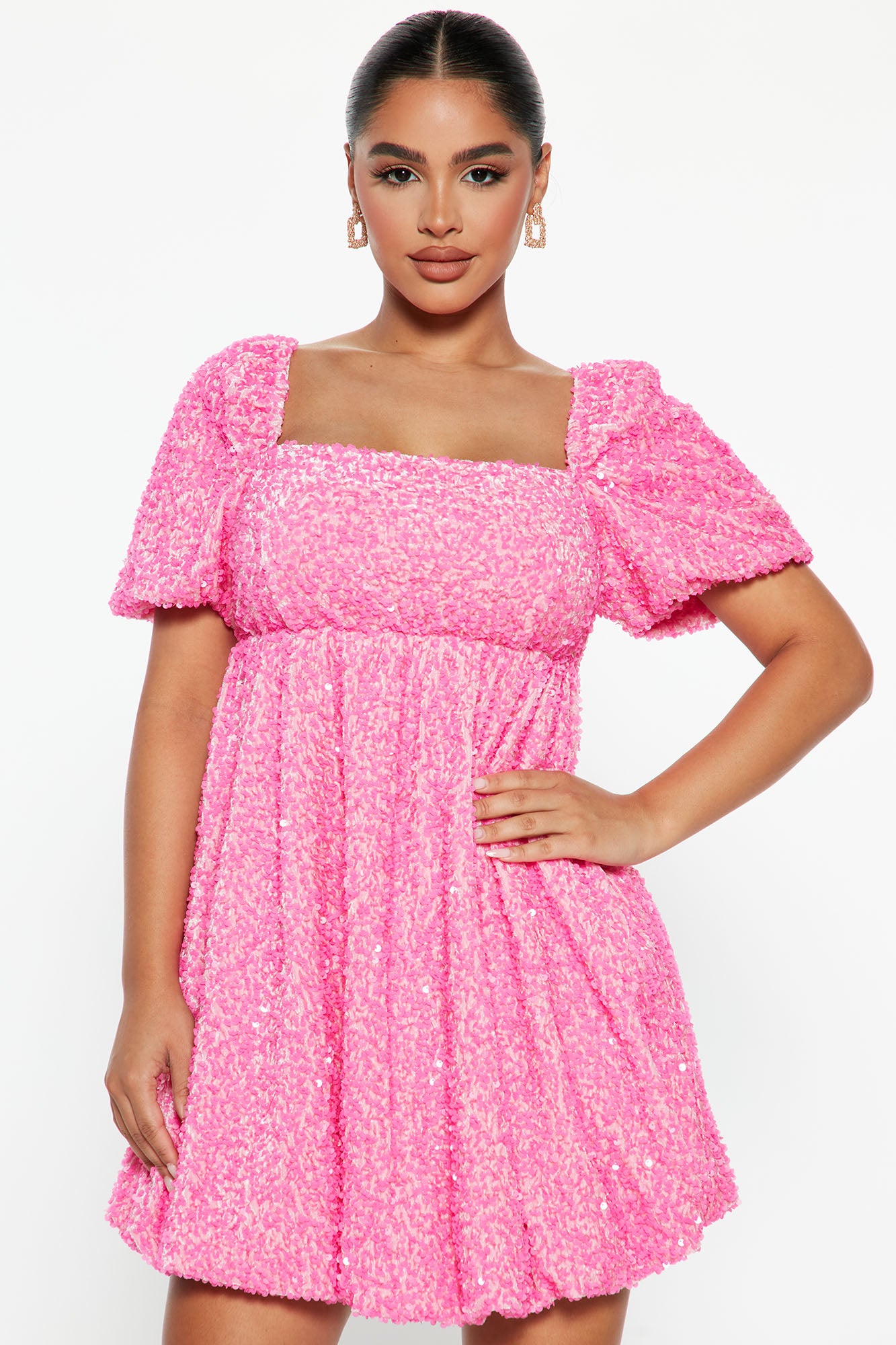 Fashion nova pink sequin dress sales