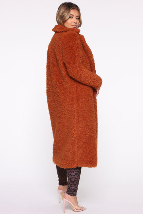 Cognac cheap teddy coat