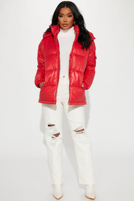 RiRi Short Puffer Jacket Red